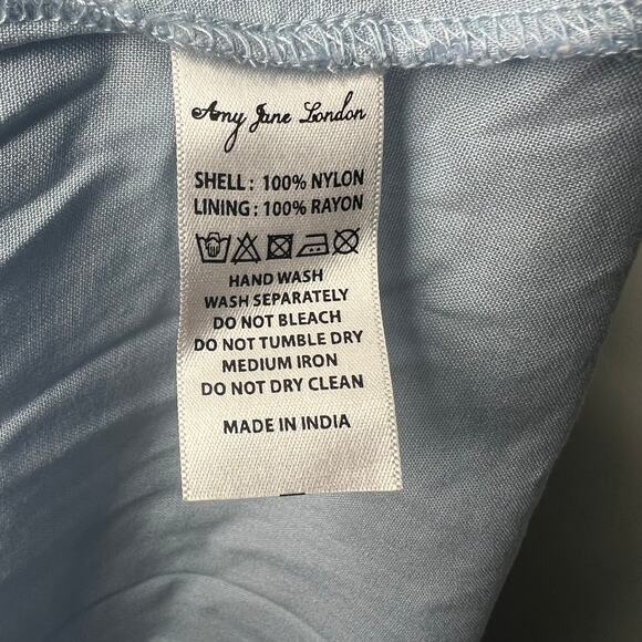 Amy Jane London Sofia Blue Lace Tulle Maxi Dress Size Large - Picture 10 of 11